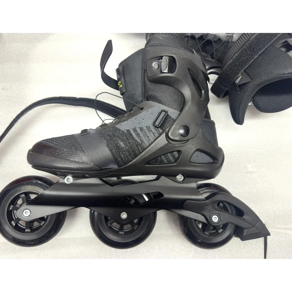 Used ROLLERBLADE Macroblade 110 3WD Black/Grey INLINE SKATES Men's Size 11.5
